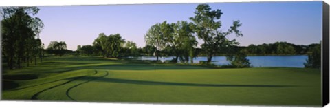 Framed Lake on a golf course, White Deer Run Golf Club, Vernon Hills, Lake County, Illinois, USA Print