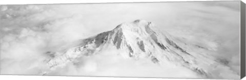 Framed Aerial view of a snowcapped mountain, Mt Rainier, Mt Rainier National Park, Washington State, USA Print