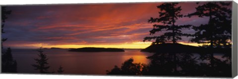 Framed Clouds over the sea at dusk, Rosario Strait, San Juan Islands, Fidalgo Island, Skagit County, Washington State, USA Print