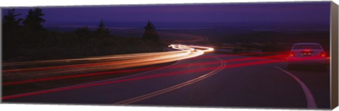 Framed Cars moving on the road, Mount Desert Island, Acadia National Park, Maine, USA Print