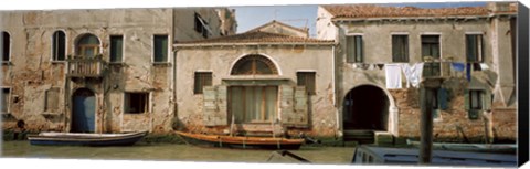 Framed Boats in a canal, Grand Canal, Rio Della Pieta, Venice, Italy Print