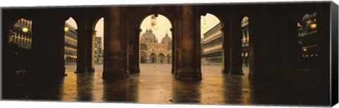 Framed Arcade of a building, St. Mark&#39;s Square, Venice, Italy (Sepia) Print