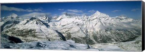 Framed Mountains covered with snow, Matterhorn, Switzerland Print