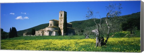 Framed San Antimo Monastery, Tuscany, Italy Print