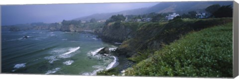 Framed High angle view of a coastline, Elk, California, USA Print