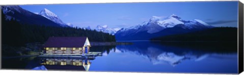 Framed Maligne Lake, Jasper National Park, Alberta, Canada Print