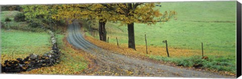 Framed Highway passing through a landscape, Old King&#39;s Highway, Woodstock, Vermont, USA Print