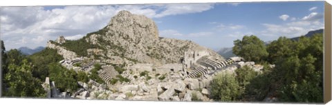 Framed Old ruins of an amphitheater, Termessos, Taurus Mountains, Antalya Province, Turkey Print