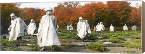 Framed Statues of army soldiers in a park, Korean War Memorial, Washington DC, USA Print