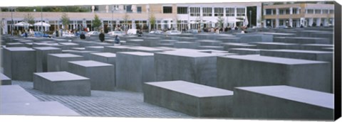 Framed Group of people walking near memorials, Memorial To The Murdered Jews of Europe, Berlin, Germany Print