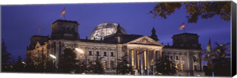 Framed Facade of a building at dusk, The Reichstag, Berlin, Germany Print