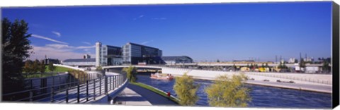 Framed Footpath along a river, Spree River, Central Station, Berlin, Germany Print
