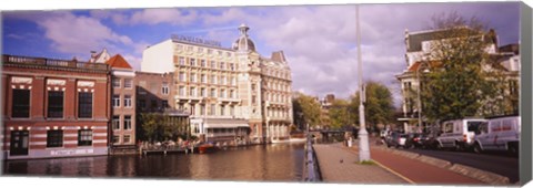 Framed Buildings along a water channel, Amsterdam, Netherlands Print