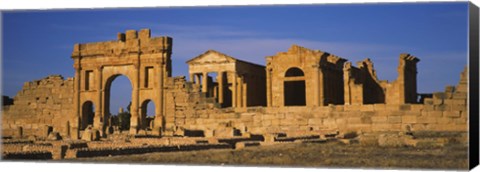 Framed Old ruins of buildings in a city, Sbeitla, Kairwan, Tunisia Print