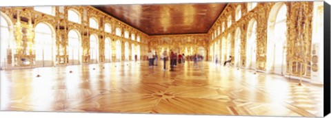 Framed Group of people inside a ballroom, Catherine Palace, Pushkin, St. Petersburg, Russia Print