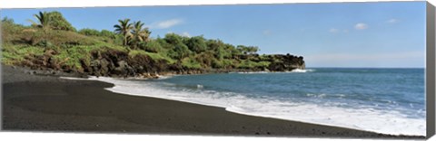 Framed Surf on the beach, Black Sand Beach, Maui, Hawaii, USA Print