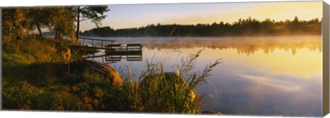 Framed Reflection of sunlight in water, Vuoksi River, Imatra, Finland Print