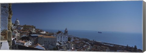Framed High angle view of a city viewed from a tower, Alfama, Lisbon, Portugal Print