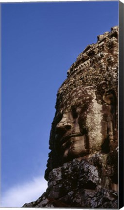 Framed Low angle view of a face carving, Angkor Wat, Cambodia Print