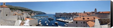 Framed Boats in the sea, UI Sv Dominika, Dubrovnik, Croatia Print