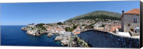 Framed Buildings at the waterfront, Adriatic Sea, Lovrijenac, Dubrovnik, Croatia Print