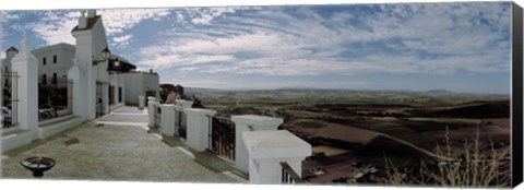 Framed Balcony of a building, Parador, Arcos De La Frontera, Cadiz, Andalusia, Spain Print