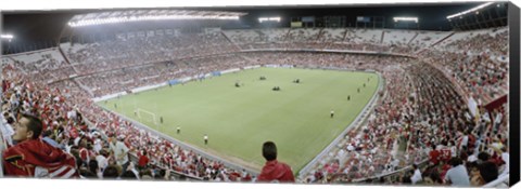 Framed Crowd in a stadium, Sevilla FC, Estadio Ramon Sanchez Pizjuan, Seville, Seville Province, Andalusia, Spain Print