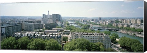 Framed High angle view of a cityscape viewed from the Eiffel Tower, Paris, France Print