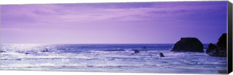 Framed Rocks in the ocean, Pacific Ocean, Mendocino County, California, USA Print