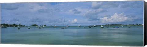 Framed Boats in the sea, Mangrove Bay, Sandys Parish, West End, Bermuda Print