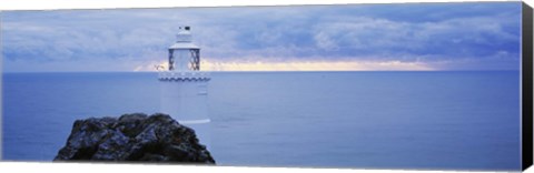 Framed Lighthouse at the seaside, Start Point Lighthouse, Devon, England Print