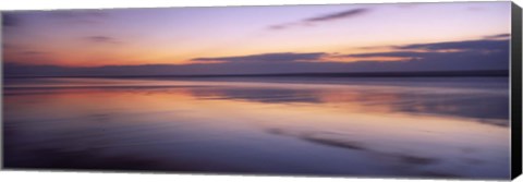 Framed Sunset over the sea, Sandymouth bay, Bude, Cornwall, England Print