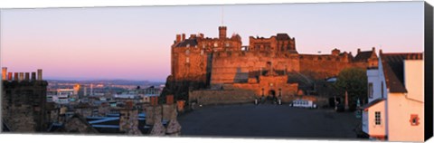 Framed Castle in a city, Edinburgh Castle, Edinburgh, Scotland Print