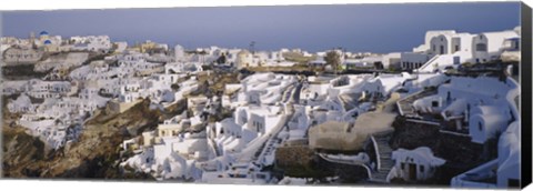 Framed High angle view of a town, Santorini, Greece (day) Print