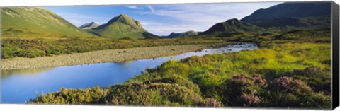 Framed River flowing on a landscape, River Sligachan, Glen Sligachan, Isle of Skye, Scotland Print
