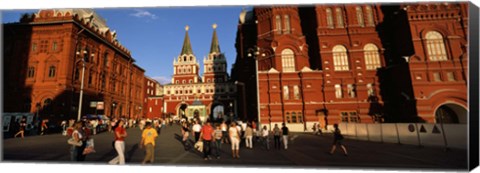 Framed Tourists walking in front of a museum, State Historical Museum, Red Square, Moscow, Russia Print