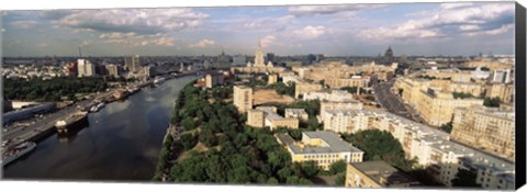 Framed Aerial view of a city, Moscow, Russia Print