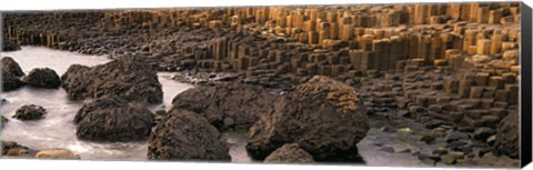 Framed Basalt columns of Giant&#39;s Causeway, Antrim Coast, Northern Ireland. Print