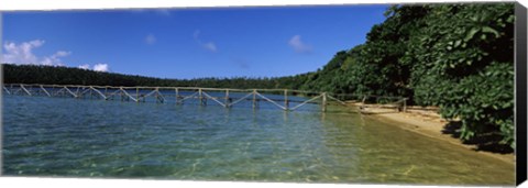 Framed Dock in the sea, Vava&#39;u, Tonga, South Pacific Print