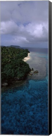 Framed Aerial view of a coastline, Vava&#39;u, Tonga, South Pacific Print