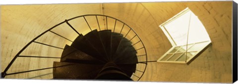 Framed Low angle view of a spiral staircase of a lighthouse, Key West lighthouse, Key West, Florida, USA Print