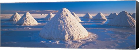 Framed Salt pyramids on salt flat, Salar de Uyuni, Potosi, Bolivia Print