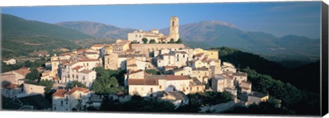 Framed High angle view of a town, Goriano Sicoli, L&#39;Aquila Province, Abruzzo, Italy Print