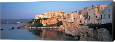 Framed Buildings at the coast, Vieste, Gargano, Apulia, Italy Print