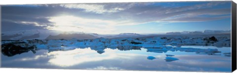 Framed Icebergs in a lake, Jokulsarlon Lagoon, Iceland Print