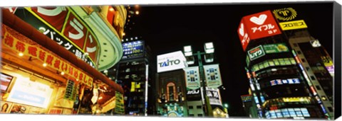 Framed Shinjuku Ward at night, Tokyo Prefecture, Kanto Region, Japan Print