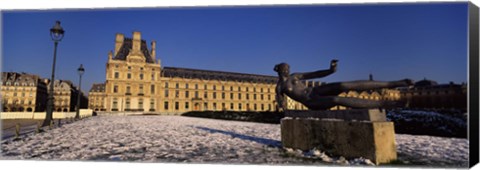 Framed Statue in front of a palace, Tuileries Palace, Paris, Ile-de-France, France Print