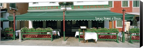 Framed Facade of a restaurant, Burano, Venice, Veneto, Italy Print