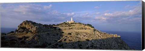 Framed Lighthouse at a seaside, Majorca, Spain Print