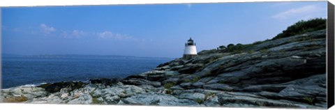 Framed Castle Hill Lighthouse at the seaside, Newport, Newport County, Rhode Island, USA Print